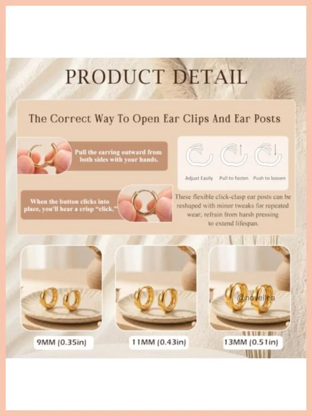 925 Sterling Silver Chunky Hoop Earrings Set for Women Huggie Hoop Stack